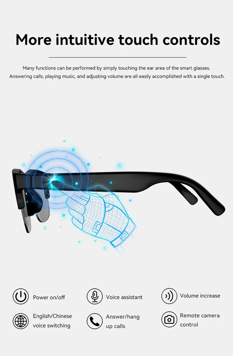 Future AI Smart Vision Glasses – 8K HD Camera & Real-Time AI Translation